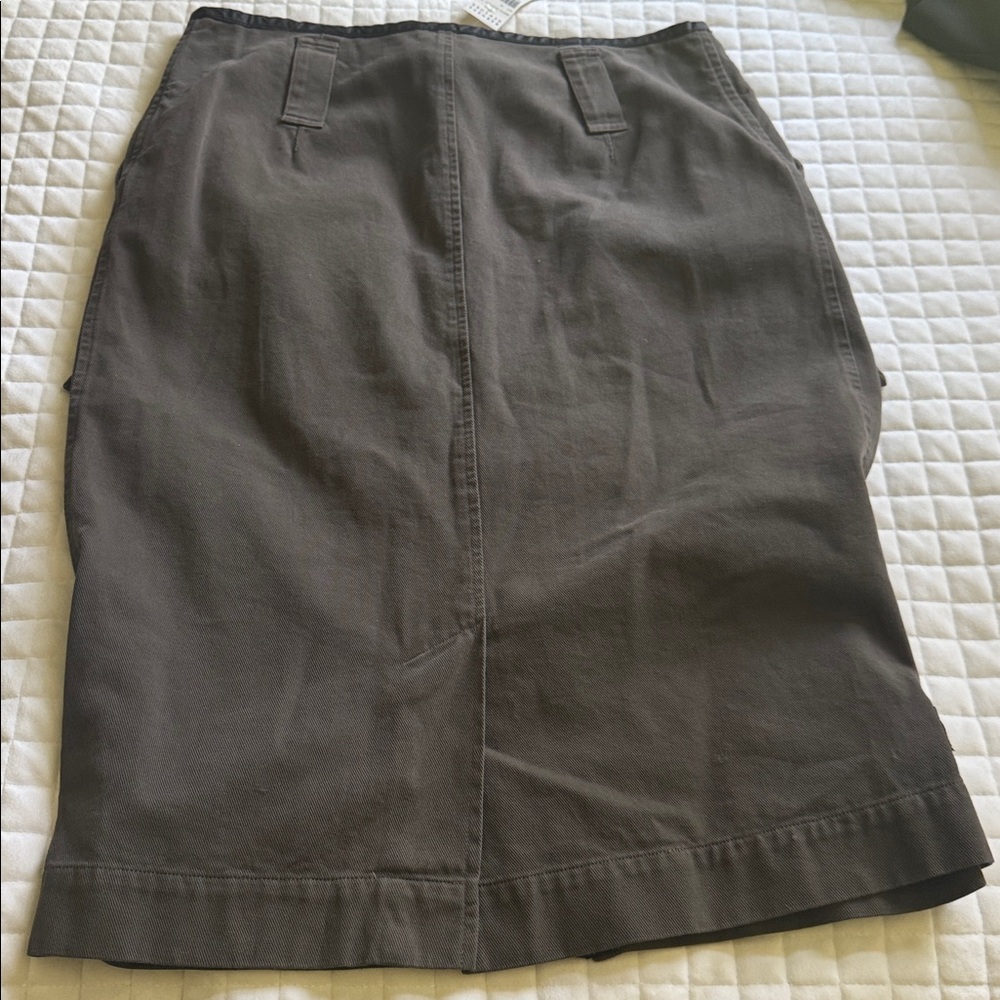 Dries Van Noten Green/Brown Cargo Midi skirt size 42 US size 10 - Picture 5 of 5